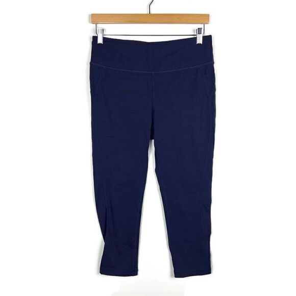New Balance x J. Crew Leggings 0683 Collab Navy Blue Athletic Tights women’s L - Picture 1 of 12